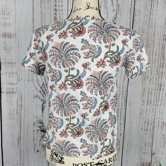 H & M Floral Paisley Crew Neck Tee Shirt - Picture 4 of 6